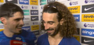 Read more about the article Marc Cucurella grins at Chelsea teammate’s joke on how he stopped Bukayo Saka