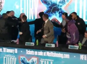 Read more about the article Security forced to intervene as John Fury sparks chaos at Tommy Fury vs Darren Till press where fight breaks out