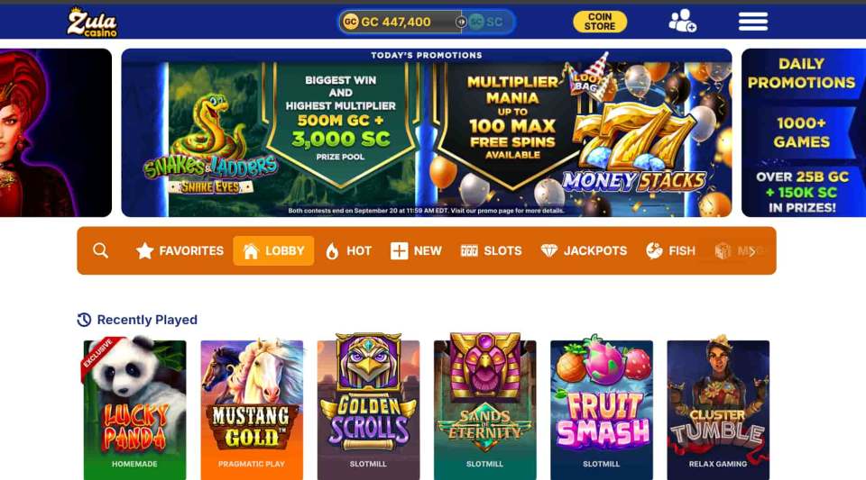 You are currently viewing Zula Casino review – Get 10 free SC coins