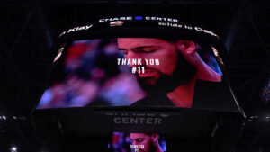 Read more about the article Watch Klay’s emotional reaction to Warriors tribute in return