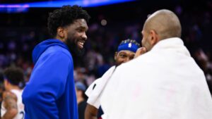 Read more about the article Joel Embiid out Saturday vs. Pistons with knee soreness, fourth straight game missed