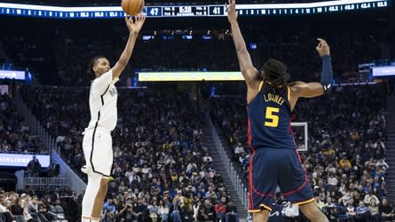 Read more about the article Shorthanded Nets overcome 18-point second-half deficit to beat Warriors for second straight win