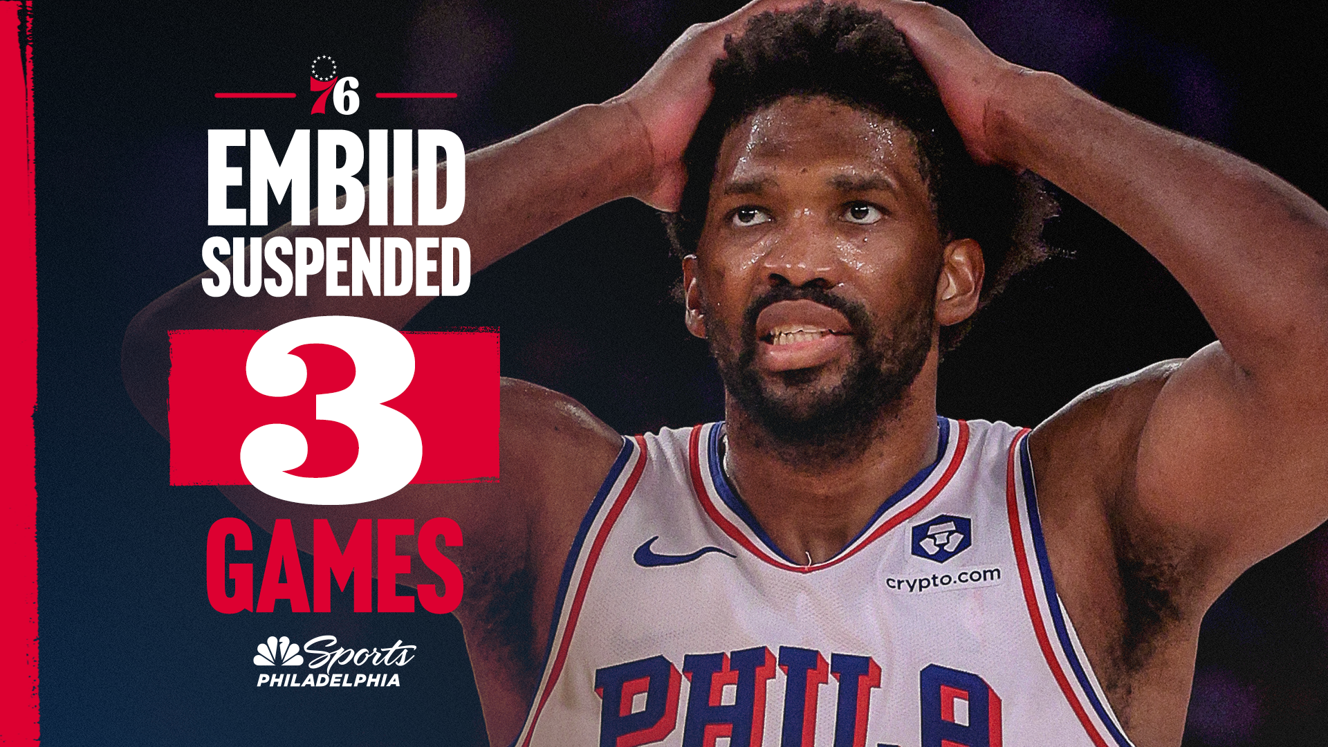 You are currently viewing Joel Embiid suspended 3 games for shoving columnist in locker room