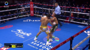 Read more about the article Vicious knockout in boxing’s smallest weight class sees new king crowned as 5ft 2ins seven-stone Oscar Collazo unifies world titles