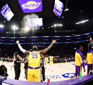 Read more about the article ‘Living in the moment’ – Emotional LeBron James privately celebrates with his family after making NBA history