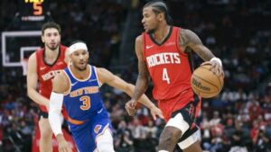 Read more about the article Knicks’ two-game winning streak snapped with 109-97 loss to Rockets