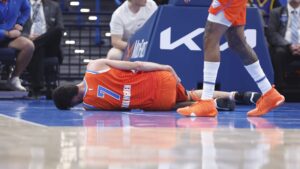 Read more about the article Thunder center Chet Holmgren fractures hip in fall after collision at rim, out at least two months