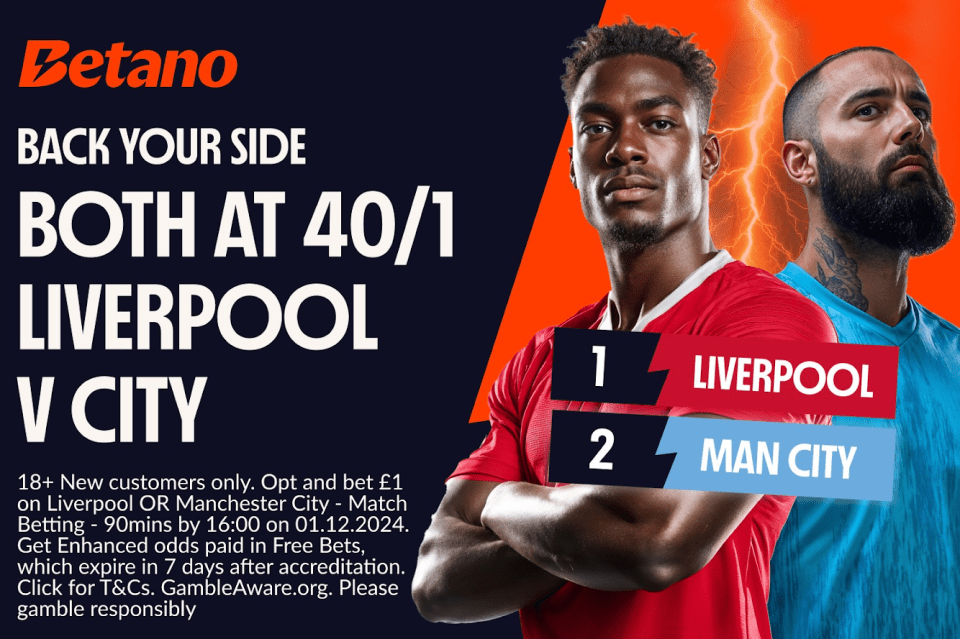 Read more about the article Liverpool v Manchester City betting offer: Pick Your Winner at 40/1 with Betano