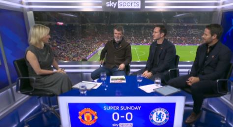 You are currently viewing Roy Keane stifles laughter after Kelly Cates makes cheeky joke about his dress sense