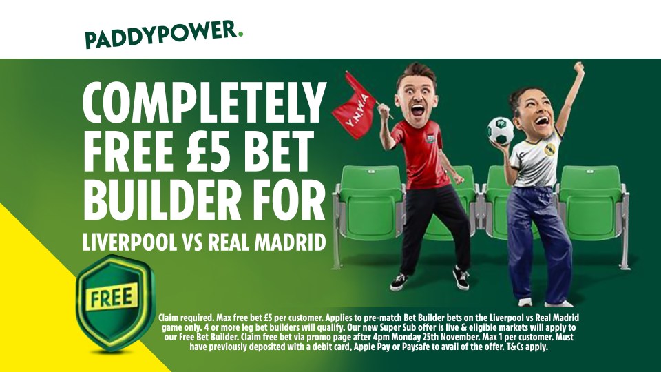 You are currently viewing Liverpool vs Real Madrid: Completely free Bet Builder on Paddy Power