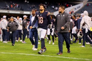 Read more about the article ‘I’m not gonna go there’ – The Chicago Bears have failed Caleb Williams as questions aimed at coaching staff arise