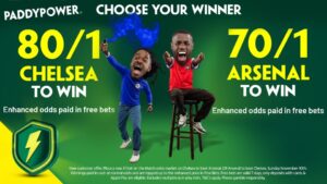 Read more about the article Chelsea vs Arsenal betting offer: Get 80/1 or 70/1 to win on Paddy Power