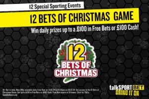 Read more about the article 12 Bets of Christmas: Win free bets and cash on talkSPORT BET