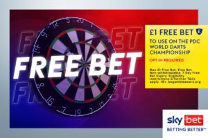 Read more about the article 2025 World Darts Championship betting offer: Get a completely free £1 bet to use on the action with Sky Bet