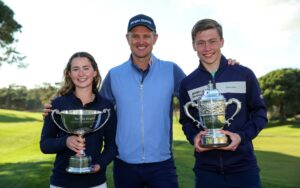 Read more about the article Grace Crawford and Charlie Rusbridge storm to victory in Justin Rose Telegraph Junior Golf Championship