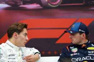 Read more about the article Max Verstappen accuses George Russell of ‘lying’ to F1 stewards as heated row escalates