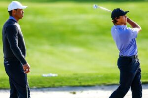 Read more about the article Tiger in family golf event but has ‘long way’ before PGA return