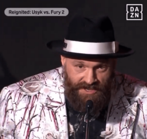 Read more about the article Tyson Fury repeats same X-rated words over and over as he refuses to say more at Oleksandr Usyk press conference