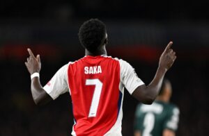 Read more about the article Bukayo Saka joins Mohamed Salah in exclusive club during Arsenal’s Champions League win