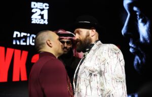 Read more about the article Longest face-offs in boxing history: Tyson Fury and Oleksandr Usyk set new record with intense meeting