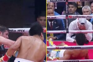 Read more about the article Canelo Alvarez’s former rival floored with devastating one-punch KO in ‘Upset of the Year’ contender