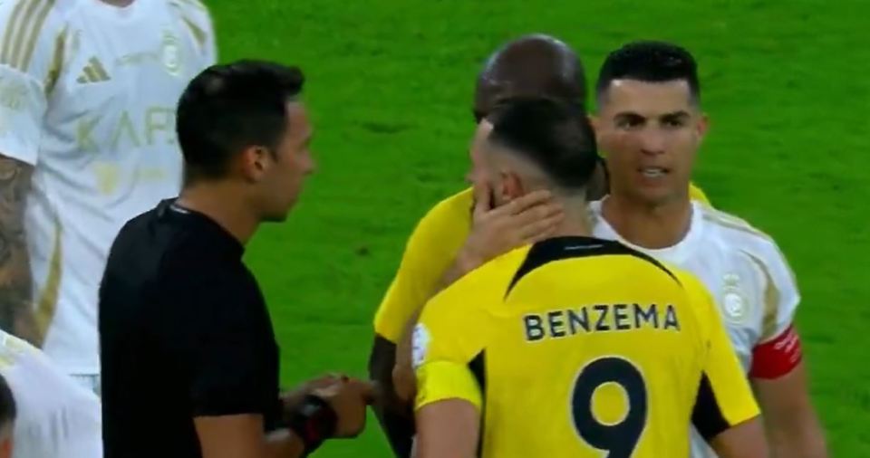 You are currently viewing Cristiano Ronaldo drags Karim Benzema away from Portugal teammate after using iconic Real Madrid celebration