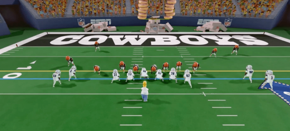 You are currently viewing Internet goes crazy as Homer and Bart Simpson exchange touchdown passes on Monday Night Football