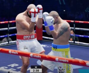 Read more about the article Oleksandr Usyk vs Tyson Fury simulation ends in brutal KO as heavyweight splattered into ropes after five knockdowns