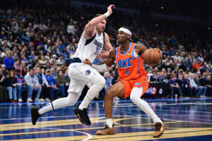 Read more about the article NBA Cup: Thunder advance to semifinals as Shai Gilgeous-Alexander scores 39, Luka Dončić sputters