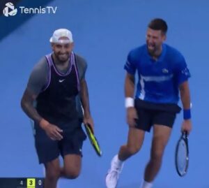 Read more about the article Novak Djokovic makes honest admission as Nick Kyrgios steals show in doubles match