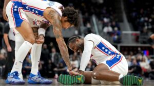 Read more about the article Drummond to miss at least three games for Sixers with sprained ankle