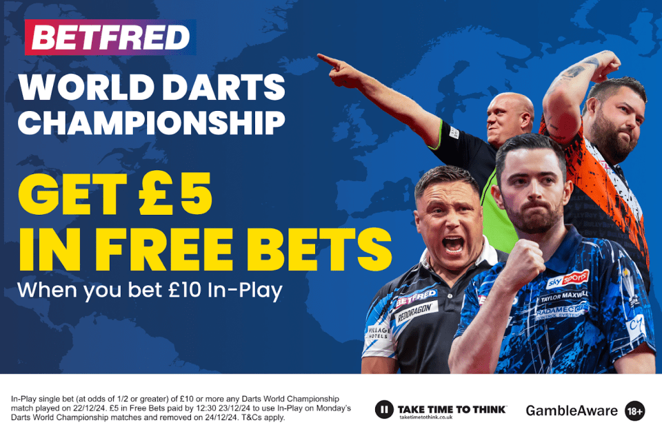 You are currently viewing Get £5 in free bets when you bet £10 on Sunday’s World Darts Championship action with Betfred