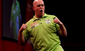 Read more about the article ‘It’s on again’ – Michael van Gerwen produced 17 perfect darts before falling agonisingly close from historic double nine-darter