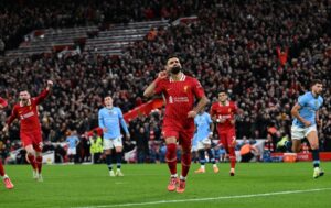 Read more about the article Liverpool go 11 points clear of Man City as Pep Guardiola has perfect response to ‘sacked in the morning’ jibe