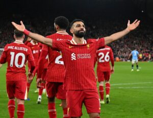 Read more about the article Arne Slot’s Liverpool go nine points clear with statement Man City win and Supercomputer predicts title chances – can anyone stop them?