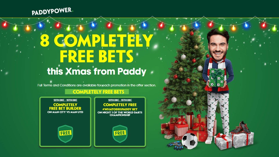 You are currently viewing Get 8 Completely Free Bets this Christmas from Paddy Power