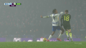 Read more about the article Premier League release statement after Brighton star avoids red card for attempted elbow to face of opponent