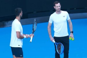 Read more about the article Novak Djokovic enjoys first grand slam practice session with Andy Murray as coach