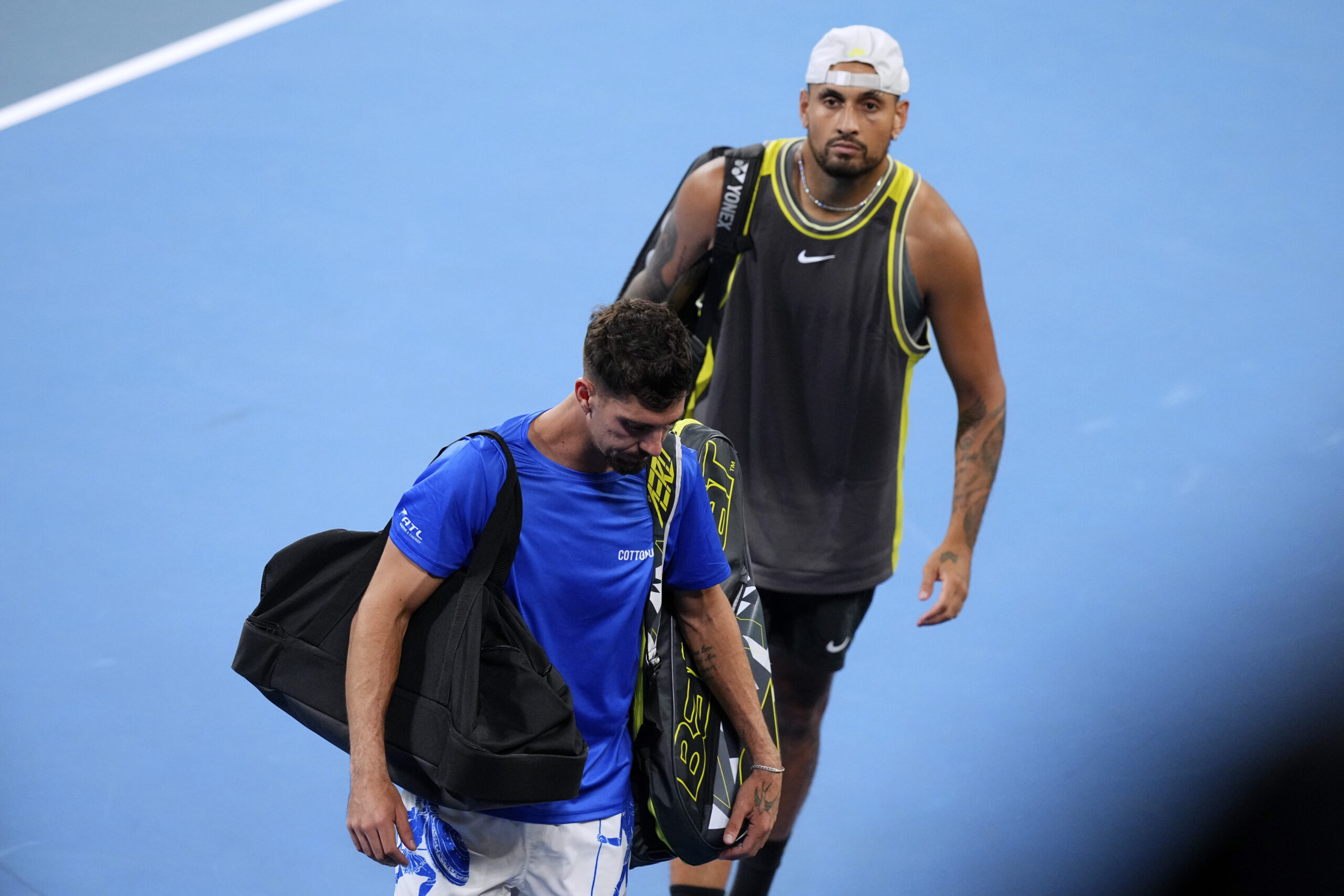 Read more about the article Nick Kyrgios and Thanasi Kokkinakis retire from their Australian Open doubles match