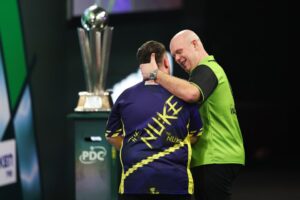 Read more about the article Luke Littler reveals hilarious five-word message from Michael Van Gerwen after World Darts Championship win