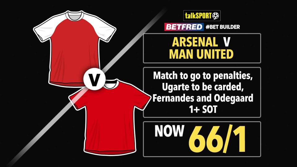 You are currently viewing Arsenal vs Man United 66/1 bet builder: Get talkSPORT’s FA Cup tip on Befred