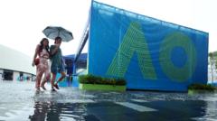 Read more about the article Heavy rain disrupts day one at Australian Open