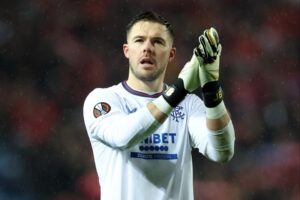 Read more about the article Jack Butland to miss Old Firm derby after hospital dash due to ‘internal bleed’