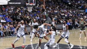 Read more about the article Watch Anthony Edwards put Orlando’s Anthony Black in poster with monster dunk