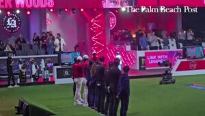 Read more about the article WATCH: Tiger Woods makes TGL debut, hits first tee shot with Jupiter Links GC