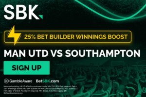 Read more about the article Manchester United v Southampton boost: Get a 25% bonus on bet builders with SBK