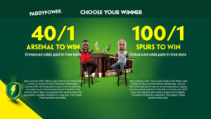 Read more about the article Arsenal vs Tottenham pick your winner: Get 40/1 or 100/1 on Paddy Power