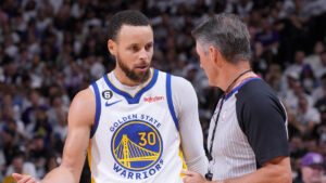 Read more about the article Steph suggests ‘interesting’ change to NBA officiating transparency