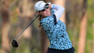 Read more about the article Happier on the course, Jennifer Kupcho shares lead after first round of Founders Cup