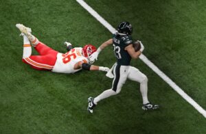 Read more about the article ‘Absolute masterpiece’ – Super Bowl commentator goes viral as Cooper DeJean pick-6 leaves him gasping for breath as fans praise ‘electric’ call